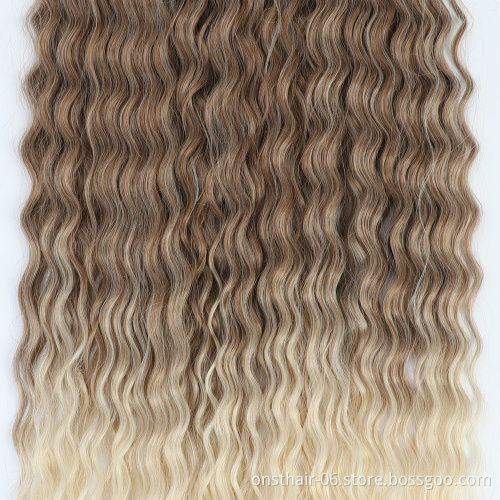 Onst Soft Water Wave Crochet Hair Synthetic Braid Hair  30 Inch Deep Wave Braiding Hair Extension Blonde 27-613